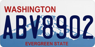 WA license plate ABV8902
