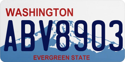 WA license plate ABV8903