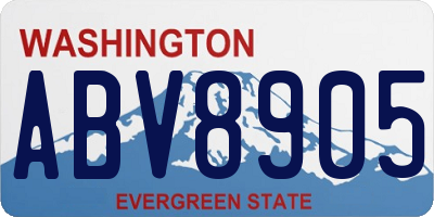 WA license plate ABV8905