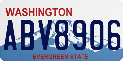 WA license plate ABV8906