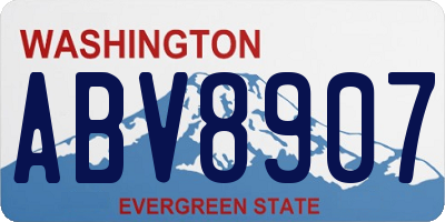 WA license plate ABV8907