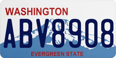 WA license plate ABV8908
