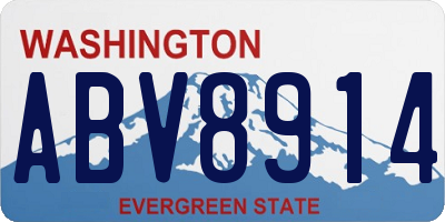 WA license plate ABV8914