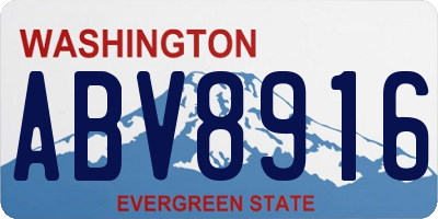 WA license plate ABV8916