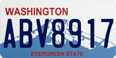 WA license plate ABV8917