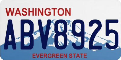 WA license plate ABV8925