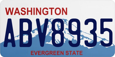 WA license plate ABV8935
