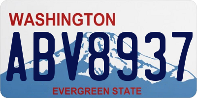 WA license plate ABV8937