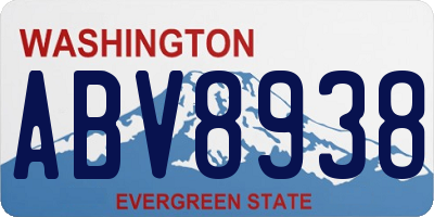 WA license plate ABV8938