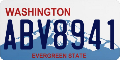WA license plate ABV8941
