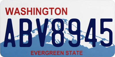 WA license plate ABV8945