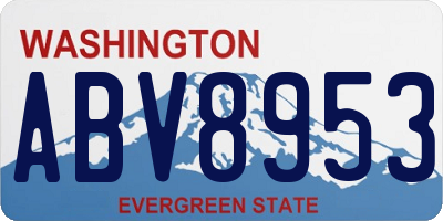 WA license plate ABV8953