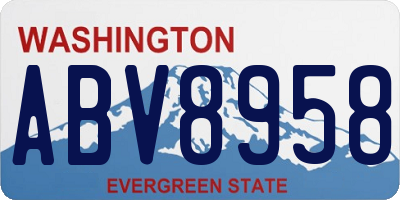 WA license plate ABV8958