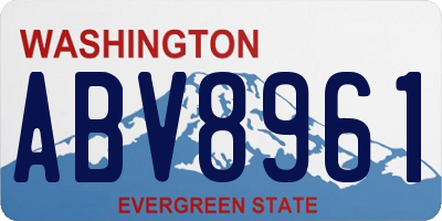 WA license plate ABV8961