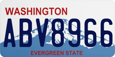 WA license plate ABV8966