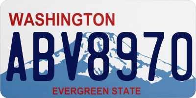 WA license plate ABV8970