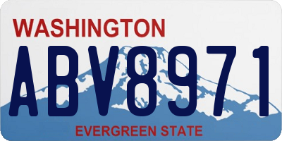 WA license plate ABV8971