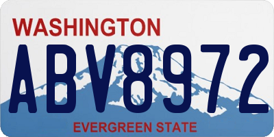 WA license plate ABV8972