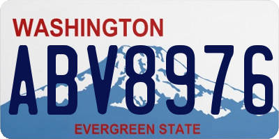 WA license plate ABV8976