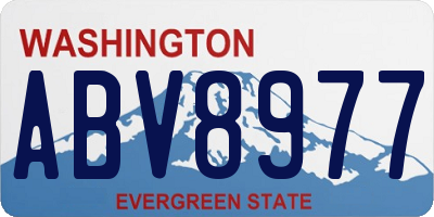 WA license plate ABV8977