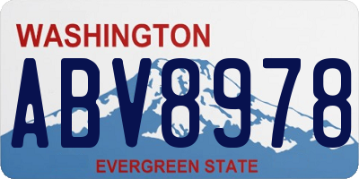 WA license plate ABV8978