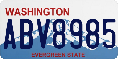 WA license plate ABV8985