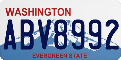 WA license plate ABV8992