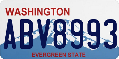 WA license plate ABV8993