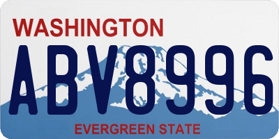 WA license plate ABV8996