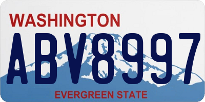 WA license plate ABV8997