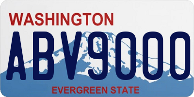 WA license plate ABV9000