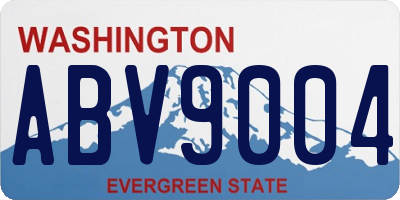 WA license plate ABV9004