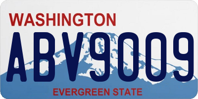 WA license plate ABV9009
