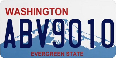 WA license plate ABV9010