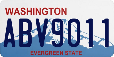 WA license plate ABV9011