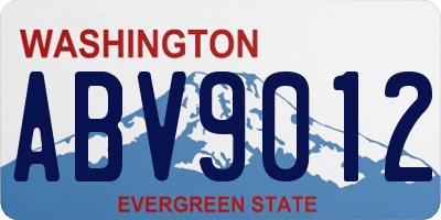 WA license plate ABV9012