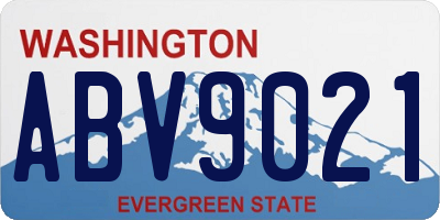 WA license plate ABV9021