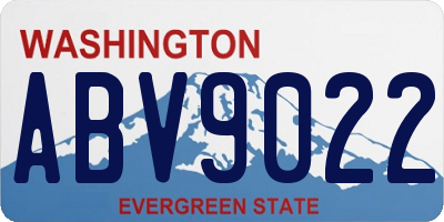 WA license plate ABV9022