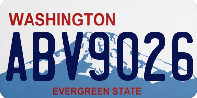 WA license plate ABV9026