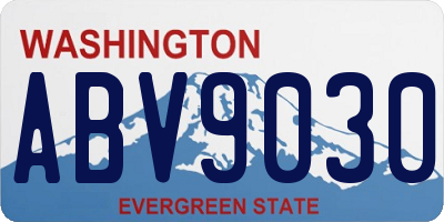 WA license plate ABV9030