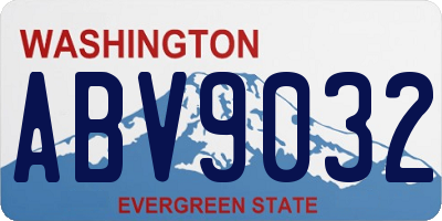 WA license plate ABV9032