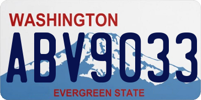 WA license plate ABV9033