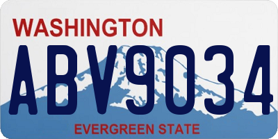 WA license plate ABV9034