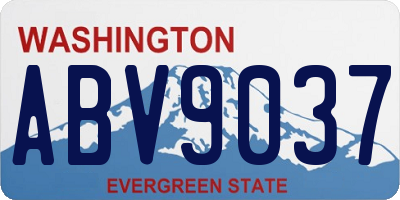 WA license plate ABV9037