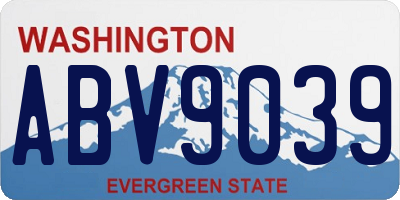 WA license plate ABV9039