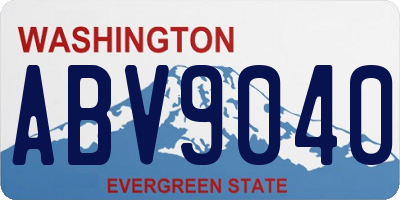 WA license plate ABV9040