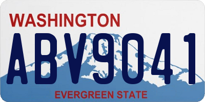 WA license plate ABV9041