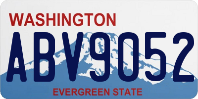 WA license plate ABV9052