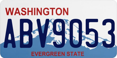 WA license plate ABV9053