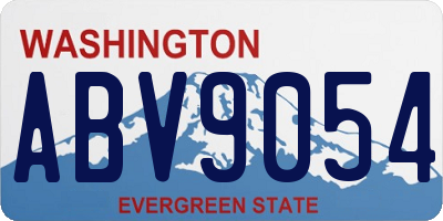 WA license plate ABV9054